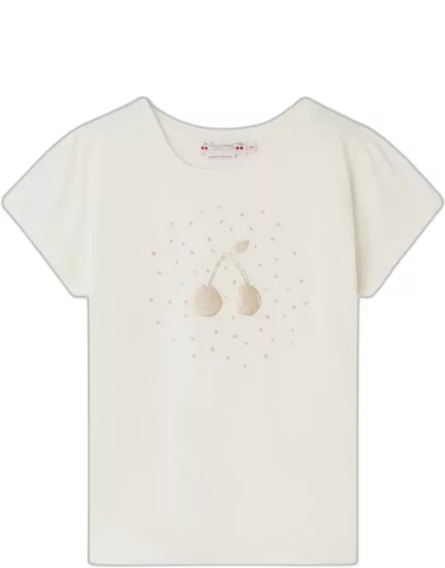 Capricia milk-white cotton T-shirt
