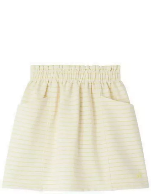 Yellow striped Felicitée skirt in cotton blend