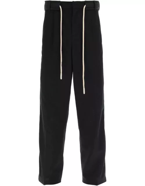Palm Angels Drawstring Cotton Pants With Side Band