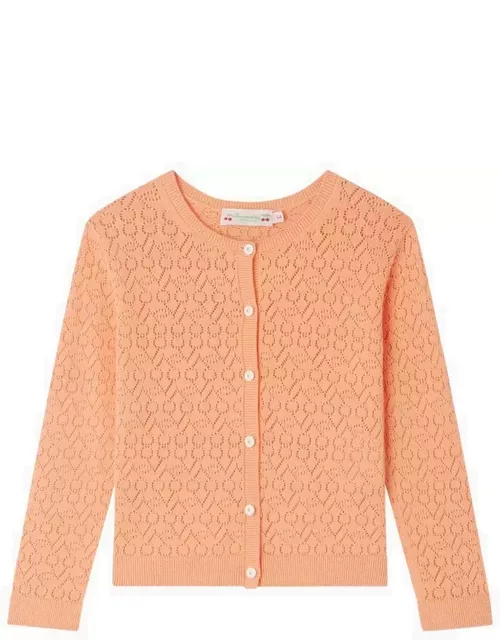Apricot-coloured cardigan in cotton