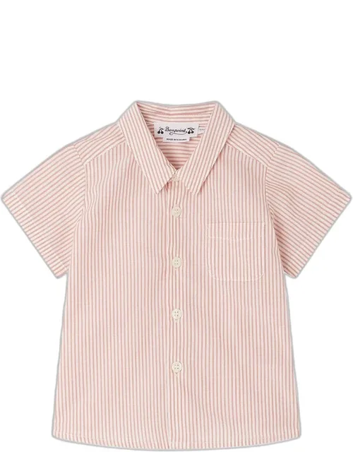 Fredy striped terracotta cotton shirt