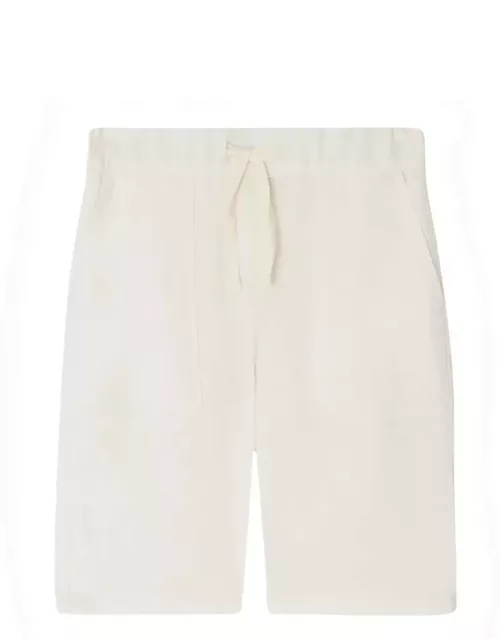 Syl white linen-blend bermuda short