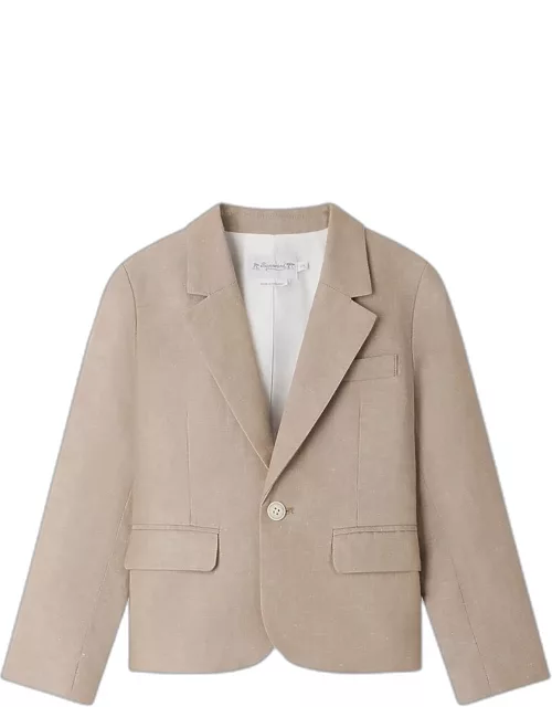 Beige single-breasted Aristide jacket in linen blend