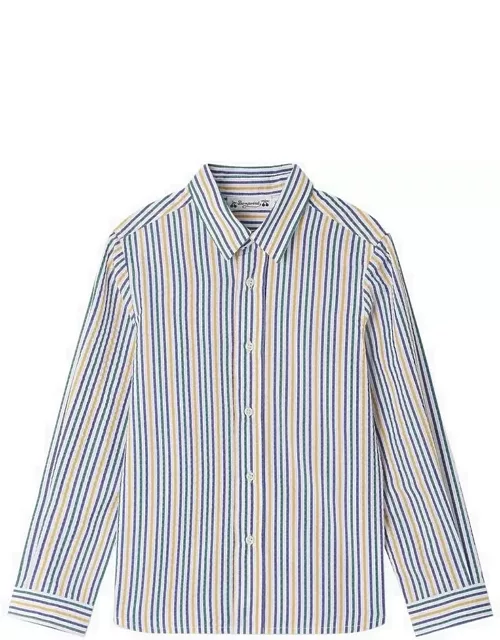 Blue striped Tangui shirt in cotton