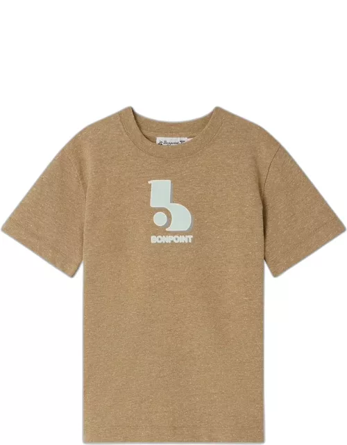 Praline-coloured cotton-blend Thibald T-shirt