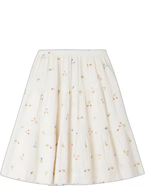 Milk-white cotton Lise skirt