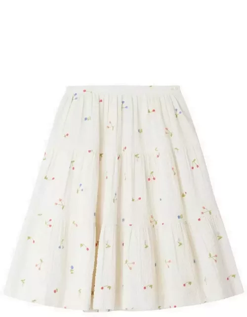 Milk-white cotton Lise skirt