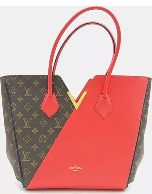 Louis Vuitton Red Monogram Canvas and Leather Kimono MM Tote Bag