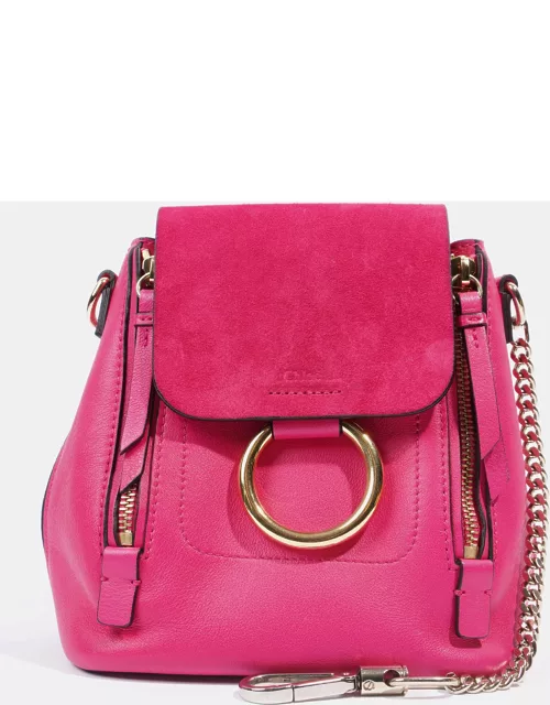 Chloe Mini Faye Backpack Hot Pink Leather