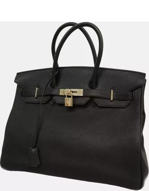 Hermes Black Togo Leather Birkin 35 Tote Bag