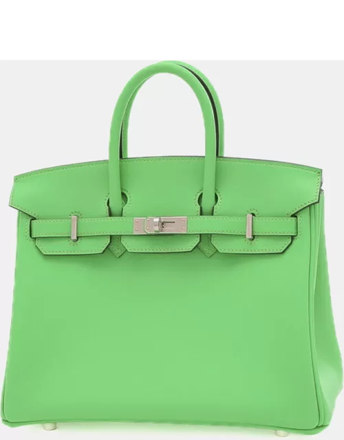 Hermes Green Swift Leather Birkin 25 Tote Bag