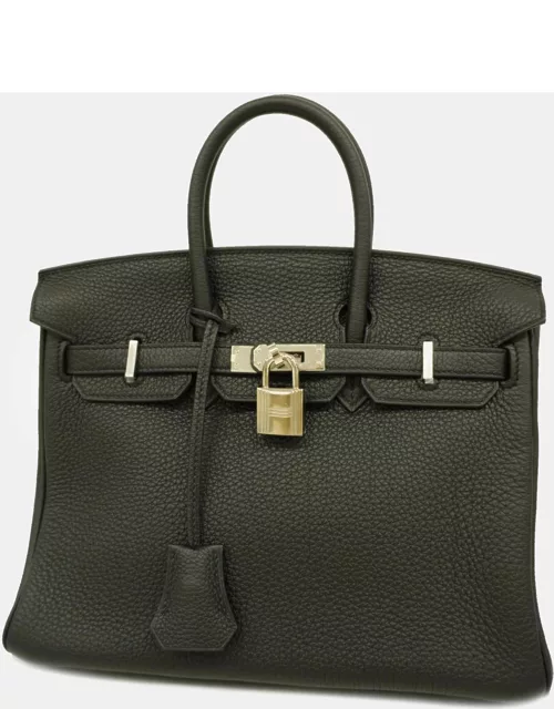 Hermes Black Togo Leather Birkin 25 Tote Bag
