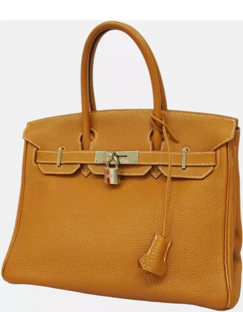 Hermes Gold Togo Leather Birkin 30 Tote Bag