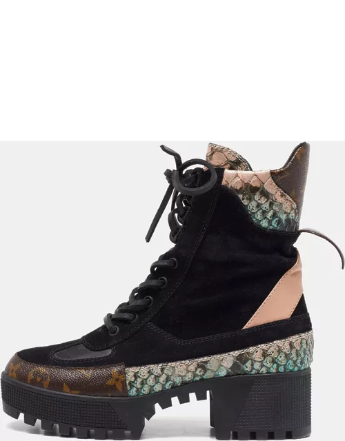 Louis Vuitton Multicolor Python and Suede Laureate Desert Boot