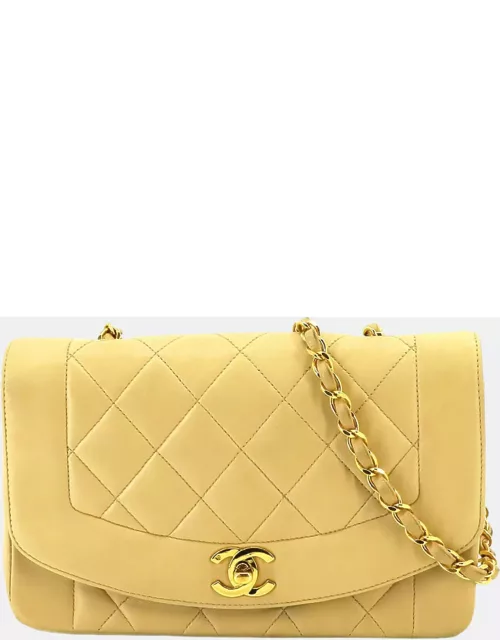 Chanel Beige Quilted Lambskin Small Vintage Diana Flap Bag