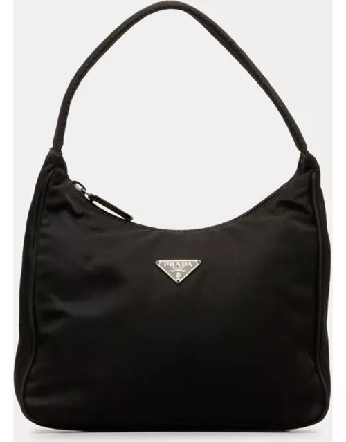 Prada Black Tessuto Nylon Necessaire Pochette Bag