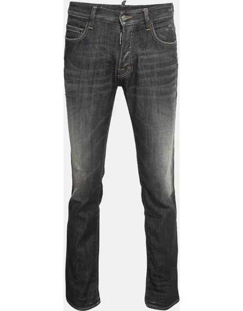 Dsquared2 Charcoal Grey Washed Denim Jeans S Waist 32"