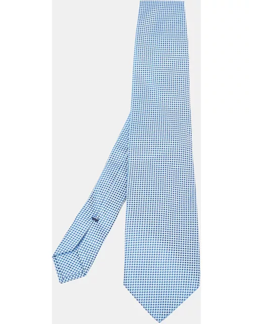 Ermenegildo Zegna Blue Jacquard silk Tie