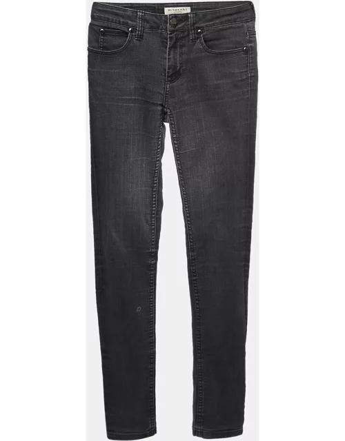 Burberry London Charcoal Grey Denim Skinny Jeans S Waist 25"