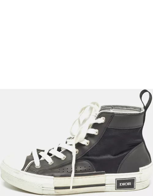 Dior Black Nylon and Leather B23 High Top Sneaker