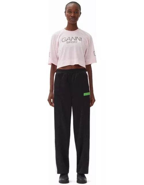 GANNI Sporty Jersey Straight Leg Pants in Black