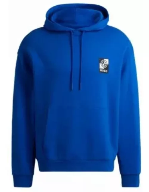 Cotton-terry hoodie with graphic logo artwork- Light Blue Men's Tracksuit