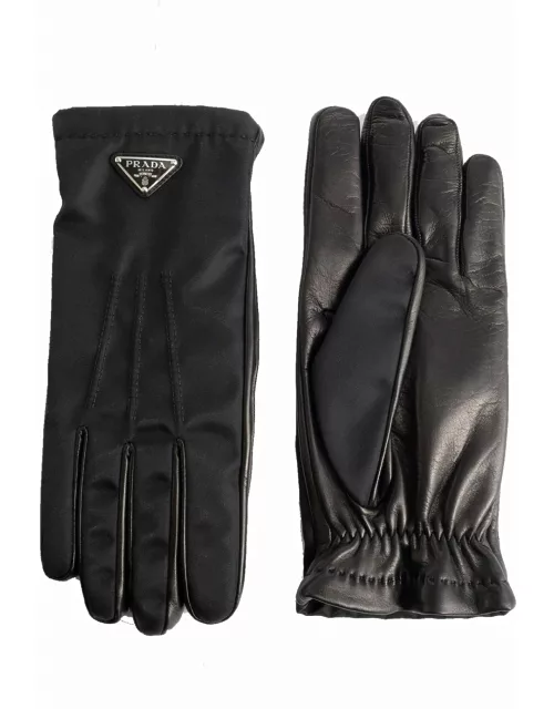 Prada Nylon And Leather Glove