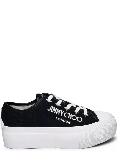 Jimmy Choo Logo Embroidered Platform Lace-up Sneaker
