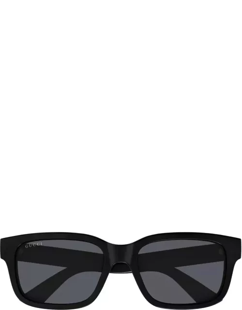 Gucci Eyewear Gg1583s Linea Lettering 001 Black Grey Sunglasse