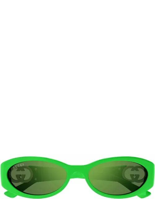 Gucci Eyewear Gg1660s Linea Gucci Lido 005 Green Green Sunglasse