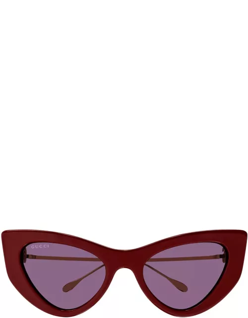 Gucci Eyewear Gg1565s Line Fork 004 Burgundy Sunglasse