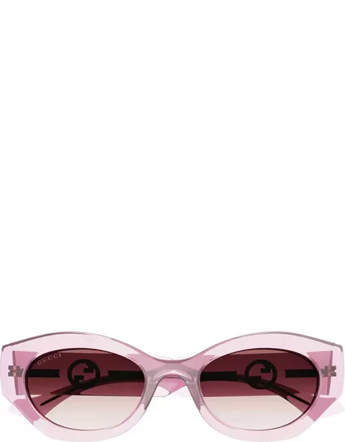Gucci Eyewear Gg1553s Linea Gucci Lido 003 Pink Pink Red Sunglasse