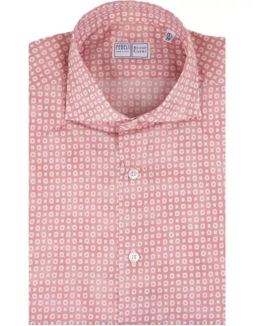 Fedeli Sean Shirt In Pink Printed Panamino