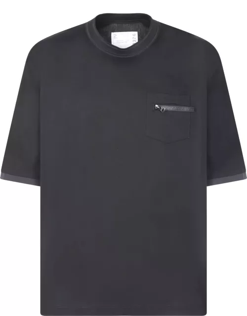 Sacai Black Zip Pocket T-shirt