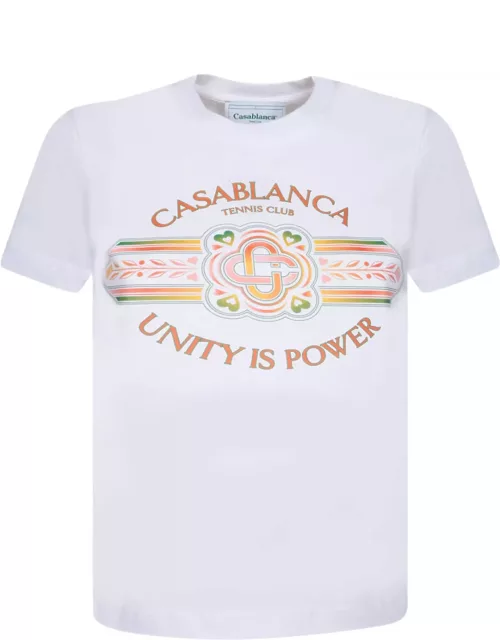 Casablanca unity Is Power White T-shirt