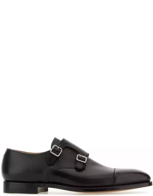 Crockett & Jones Black Leather Lowndes Monk Strap Shoe
