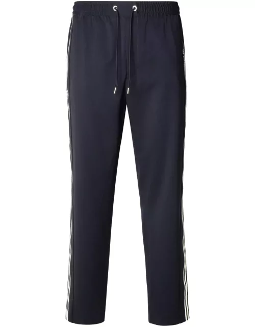 Moncler Navy Virgin Wool Blend Sporty Pant