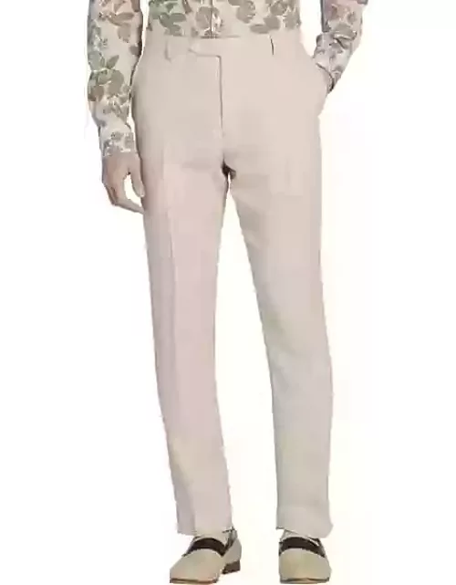 Tommy Hilfiger Modern Fit Men's Suit Separates Linen Pants Tan Solid