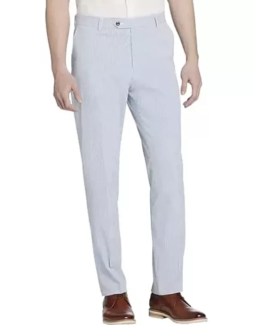 Tommy Hilfiger Modern Fit Men's Suit Separates Seersucker Pants Blue/White Seersucker
