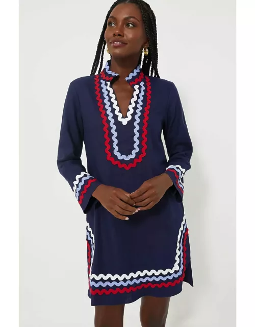 Navy Red White & Blue Long Sleeve Classic Tunic