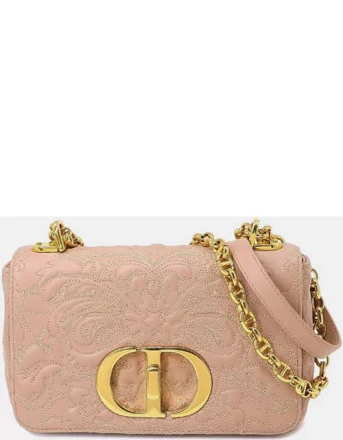 Dior Pink Leather Small Caro Shoulder Bag