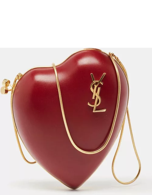 Saint Laurent Red Leather Love Box Chain Bag