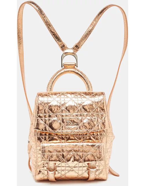 Dior Bronze Cannage Foil Leather Small Stardust Backpack