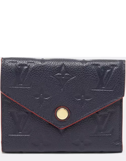 Louis Vuitton Navy Blue/Red Monogram Empreinte Leather Victorine Compact Wallet