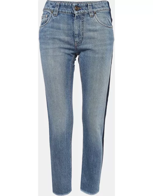 Brunello Cucinelli Blue Denim Straight Leg Jeans S Waist 28"'