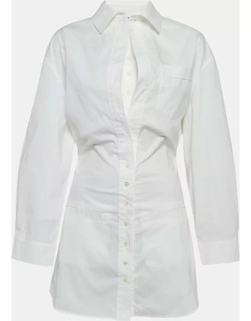 Jacquemus Le Splash White Layered Cotton Shirt Dress
