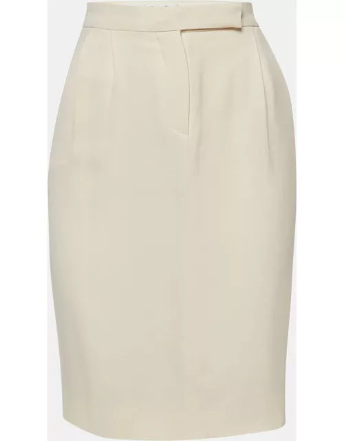 Christian Dior Cream Silk Blend Pencil Skirt