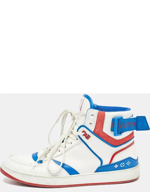 Louis Vuitton White/Blue Leather Trainers High Sneaker