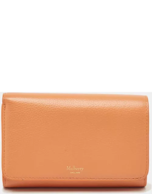 Mulberry Orange Leather Flap Continental Wallet