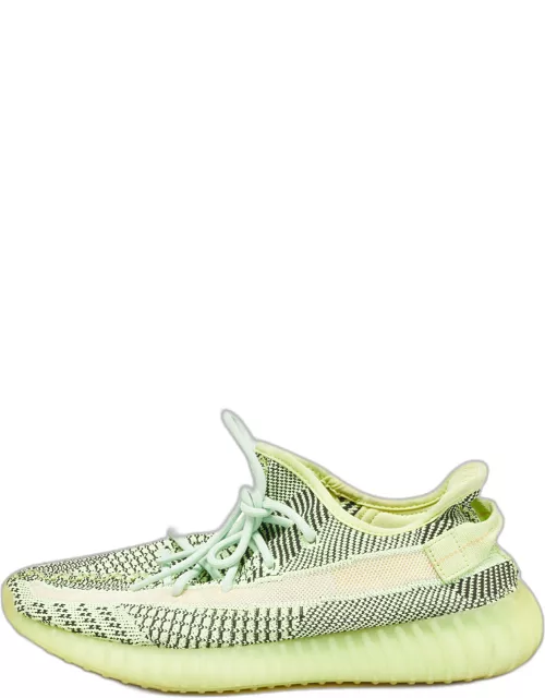 Yeezy x Adidas Neon Yellow Knit Fabric Boost 350 V2 Semi Frozen Yellow Sneaker